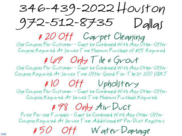 carpet cleaners special offers in texas and dallas